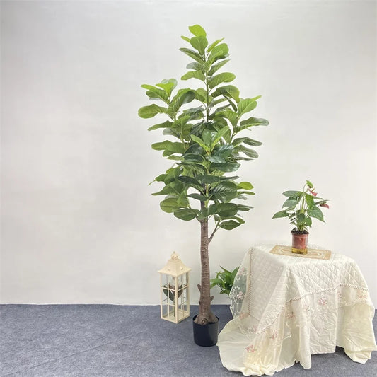 Large Artificial Fiddle Leaf Fig Tree with Plastic Trunk Eco-Friendly Waterproof 1.5m-2.1m Sizes Beautiful Big Leaf House Plants