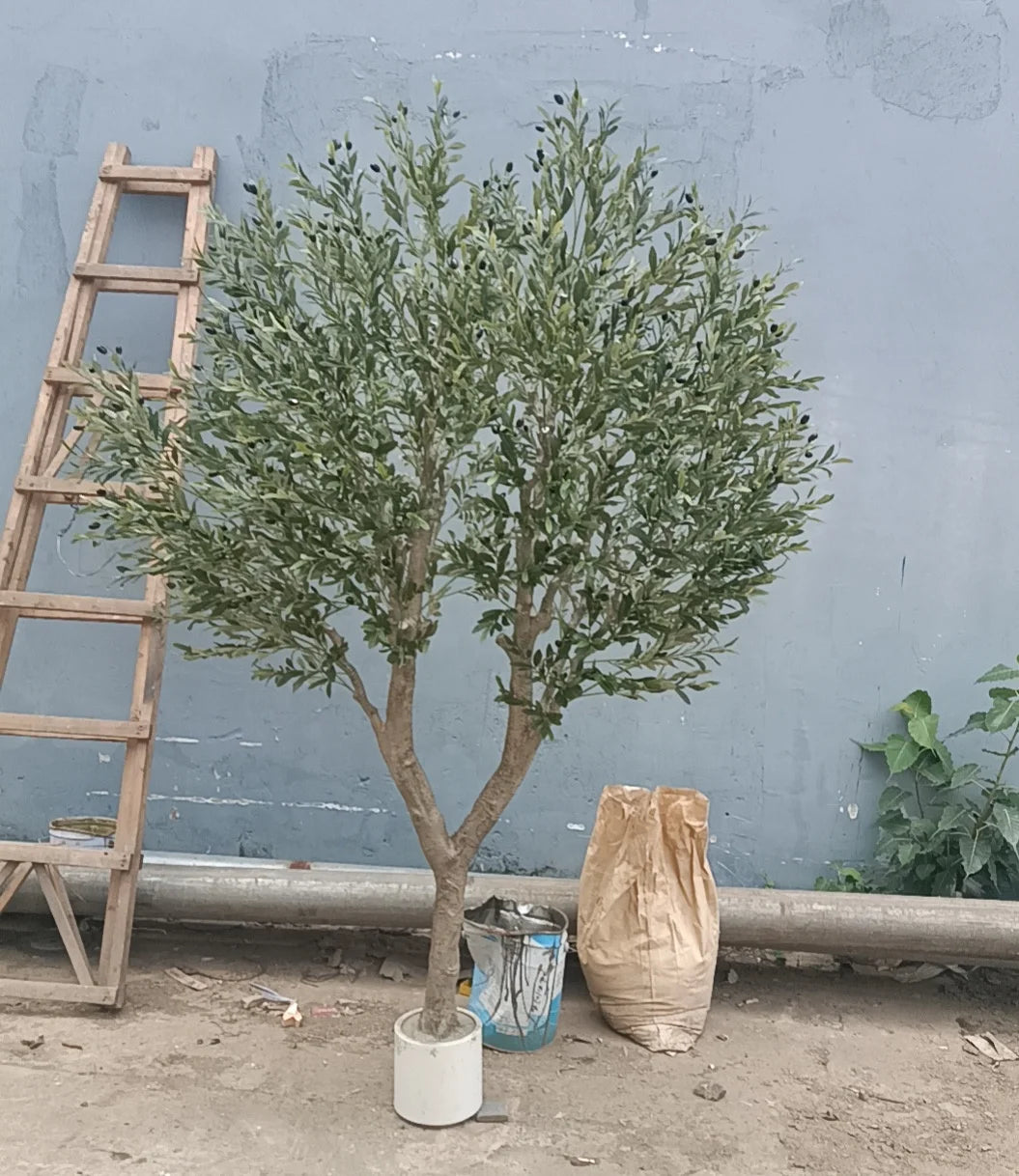 Hot Selling 7FT Artificial Olive Tree with Fruit Home Use Plastic Plants