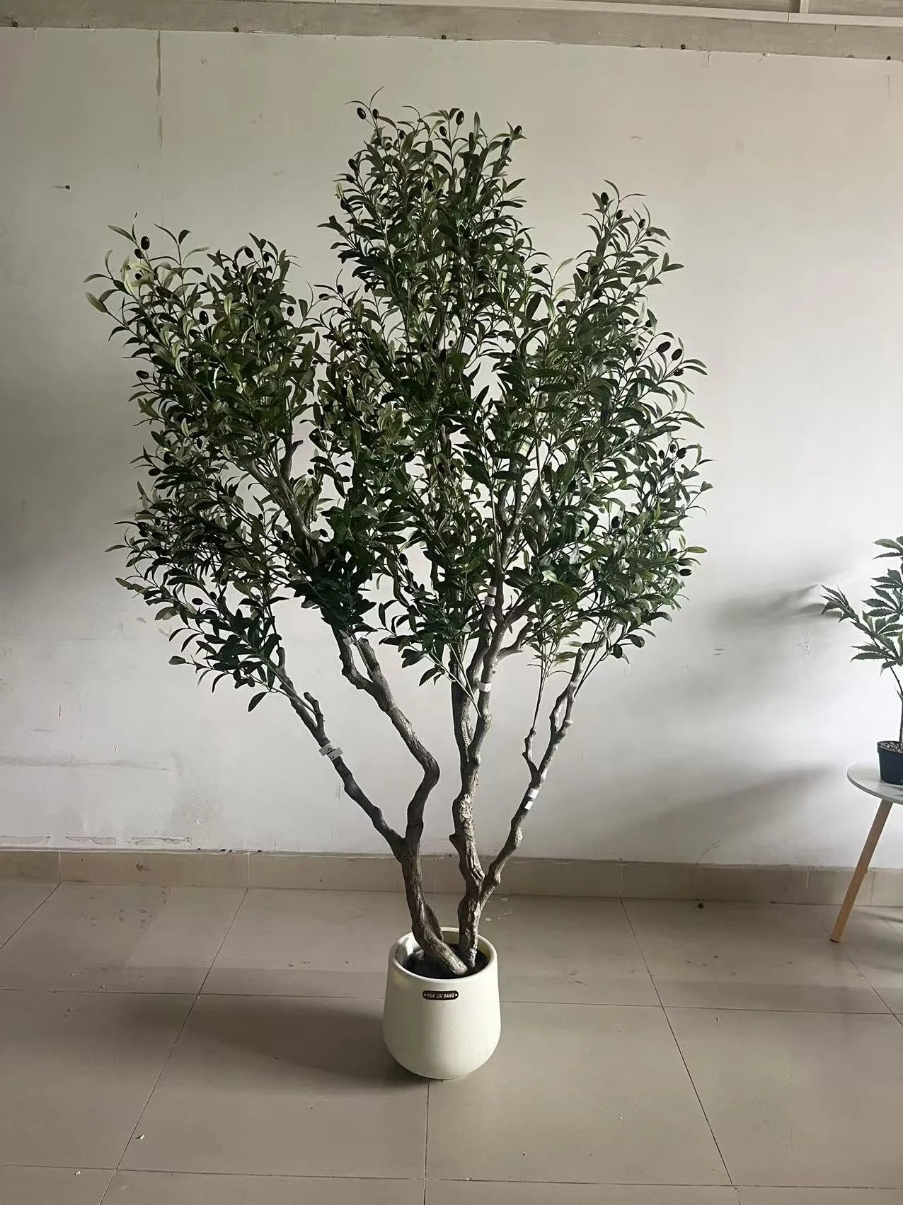 Durable PE Material 200cm Artificial Olive Tree Interior Decorative Potted Plastic Fabric Leaf Plant