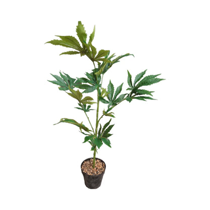 100cm Tall Artificial Plastic Plant Faux Marijuana with Fabric Leaf Unique and Eye-catching Decoration